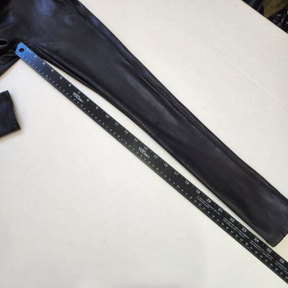SPANX Shape Faux Leather Leggings XS Petite Black High Waist Slimming 2437Q - Picture 6 of 9